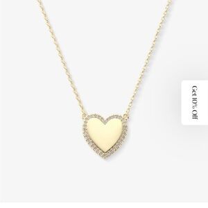 Melinda Maria Gold Heart Necklace with Pavé Accents